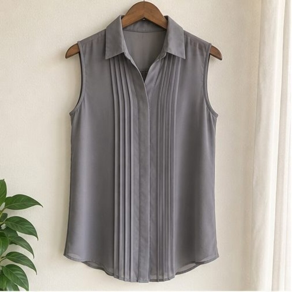 Gray Lace Trim Top